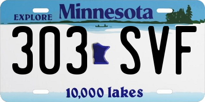 MN license plate 303SVF