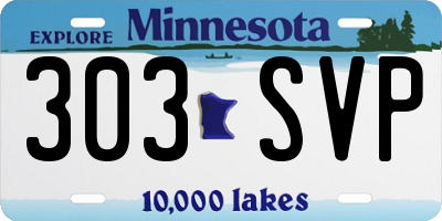 MN license plate 303SVP