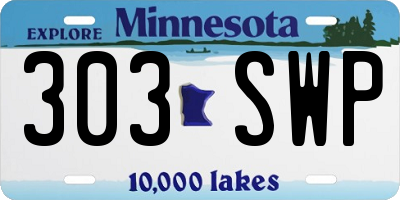 MN license plate 303SWP