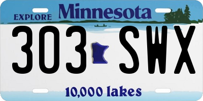 MN license plate 303SWX