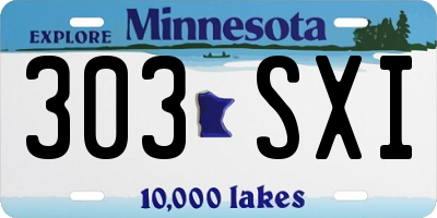 MN license plate 303SXI