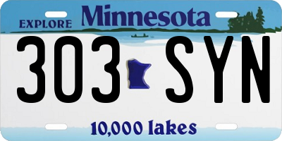 MN license plate 303SYN