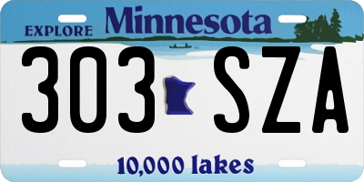 MN license plate 303SZA