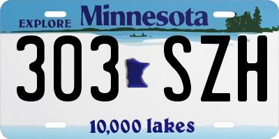 MN license plate 303SZH