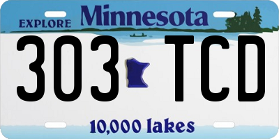 MN license plate 303TCD