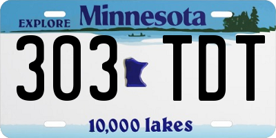 MN license plate 303TDT