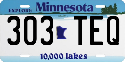MN license plate 303TEQ