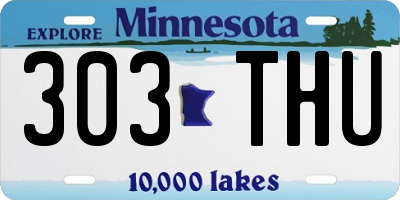 MN license plate 303THU
