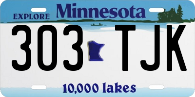 MN license plate 303TJK
