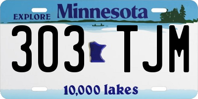 MN license plate 303TJM