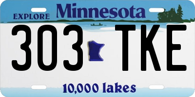 MN license plate 303TKE
