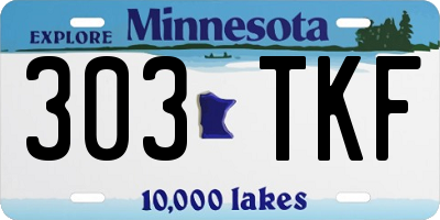 MN license plate 303TKF