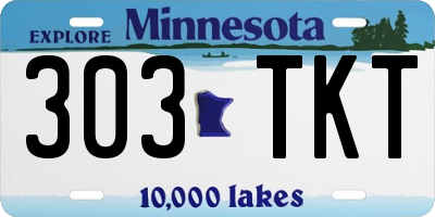 MN license plate 303TKT