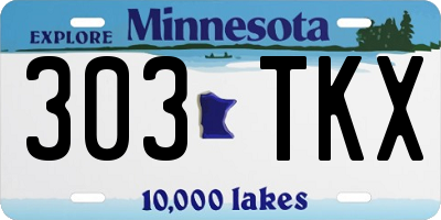MN license plate 303TKX