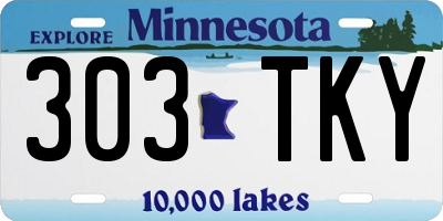 MN license plate 303TKY