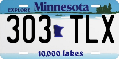 MN license plate 303TLX