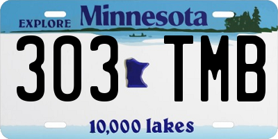 MN license plate 303TMB