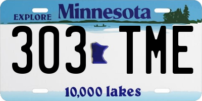 MN license plate 303TME