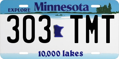 MN license plate 303TMT