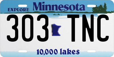 MN license plate 303TNC