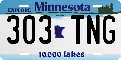 MN license plate 303TNG