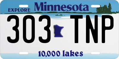 MN license plate 303TNP