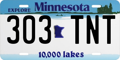 MN license plate 303TNT