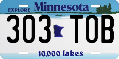 MN license plate 303TOB