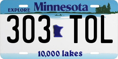 MN license plate 303TOL