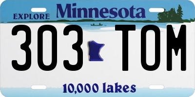 MN license plate 303TOM