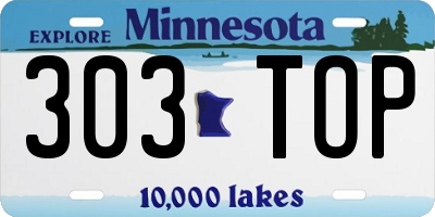 MN license plate 303TOP