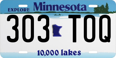 MN license plate 303TOQ