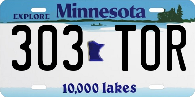 MN license plate 303TOR
