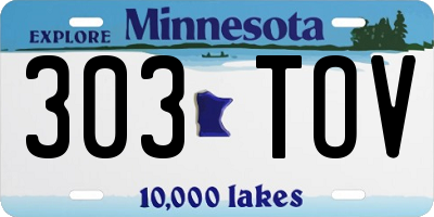 MN license plate 303TOV