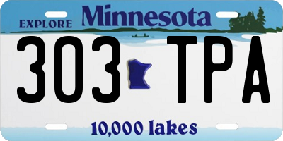 MN license plate 303TPA