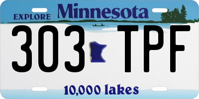 MN license plate 303TPF