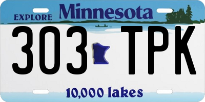 MN license plate 303TPK