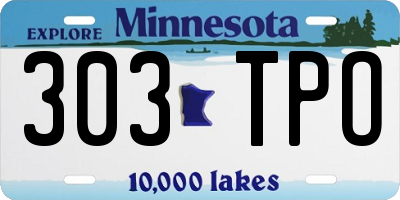 MN license plate 303TPO