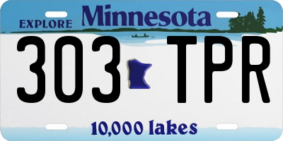 MN license plate 303TPR