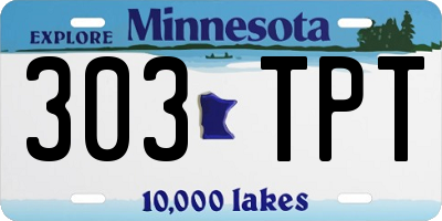 MN license plate 303TPT