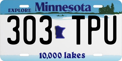 MN license plate 303TPU