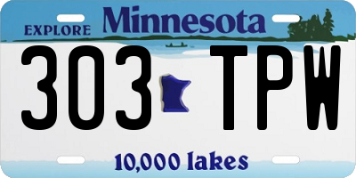 MN license plate 303TPW