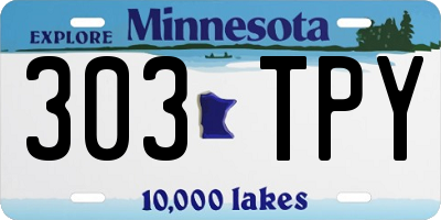 MN license plate 303TPY
