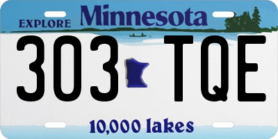 MN license plate 303TQE