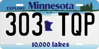 MN license plate 303TQP