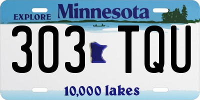 MN license plate 303TQU