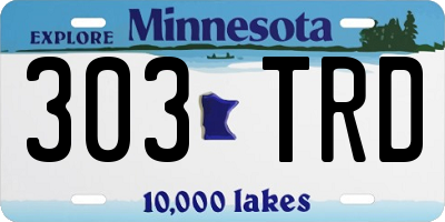 MN license plate 303TRD