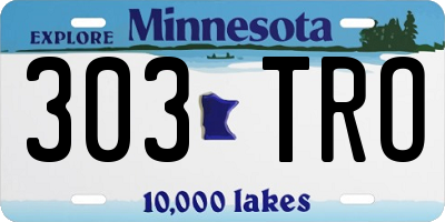 MN license plate 303TRO