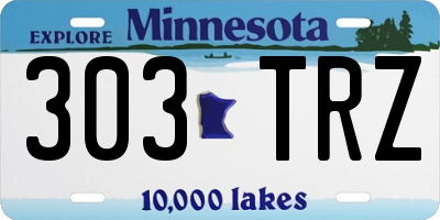 MN license plate 303TRZ