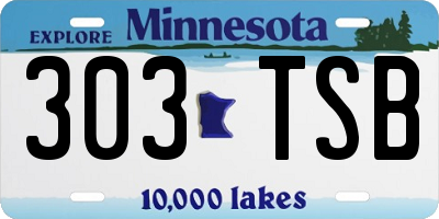 MN license plate 303TSB